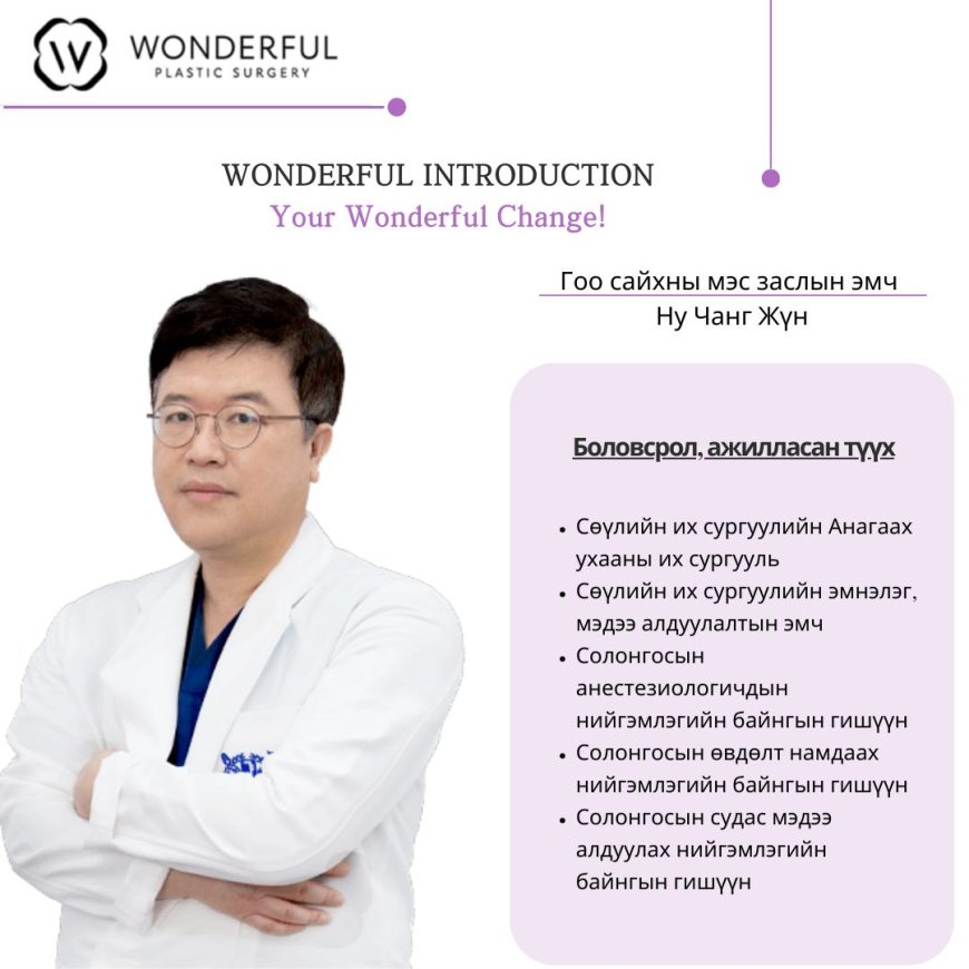 "Wonderful"  Гоо сайхны мэс заслын эмнэлэг , Гоо сайхны мэс заслын эмч Ну Чанг Жүн